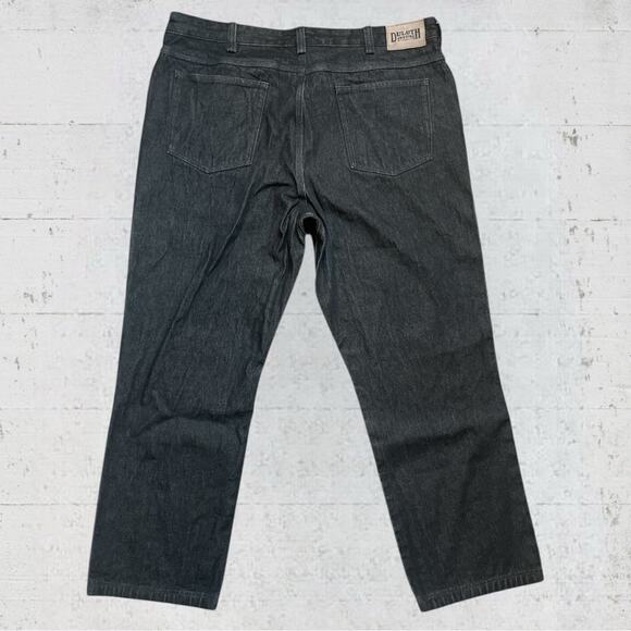 Duluth Trading Co Mens Flex Fire Hose Jeans Black Denim 42X 32 Work Outdoors - Picture 3 of 9